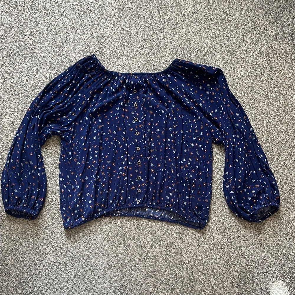 Floral Navy Blue Women's Top
